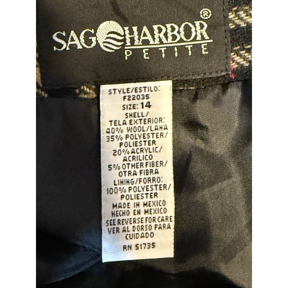 Sag Harbor Petite Plaid Wrap Skirt Wool Blend Fringe Size 14 Classic - Picture 4 of 10